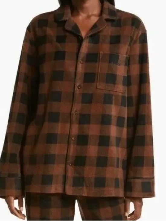 SKIMS Other - Skims. Buffalo Plaid Sleep Top. Brown/Black. Size XL.
